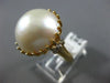 ESTATE EXTRA LARGE 1.33CT DIAMOND & MABE PEARL 14KT WHITE GOLD FLEUR DE LIS RING
