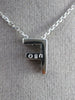 ESTATE .20CT DIAMOND 14KT WHITE GOLD 3D " F " INITIAL FLOATING PENDANT #19410