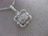 ESTATE .29CT DIAMOND 14KT WHITE GOLD 3D SQUARE HALO FLOWER FLOATING PENDANT