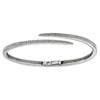 ESTATE .93CT DIAMOND 18KT WHITE GOLD 3D PAVE CRISS CROSS SNAKE BANGLE BRACELET