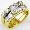 ESTATE 2.20CT DIAMOND 14KT YELLOW GOLD TWO ROW 5 STONE WEDDING ANNIVERSARY RING