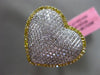 ESTATE MASSIVE 1.78CT DIAMOND 18KT WHITE & YELLOW GOLD 3D PUFF HEART LOVE RING