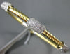 ESTATE WIDE 1.0CT DIAMOND 18KT TWO TONE GOLD 3D MULTI ROW ROPE BANGLE BRACELET