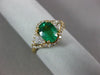ESTATE 1.42CT DIAMOND & AAA EMERALD 14KT YELLOW GOLD 3D FLOWER ENGAGEMENT RING