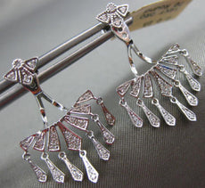 ESTATE LARGE .23CT DIAMOND 14KT WHITE GOLD BUTTERFLY CHANDELIER HANGING EARRINGS