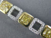 WHITE & FANCY YELLOW 8.33CT DIAMOND 18KT TWO TONE GOLD 3D SQUARE TENNIS BRACELET