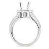 ESTATE .80CT DIAMOND 18KT WHITE GOLD PAVE HALO FLOWER SEMI MOUNT ENGAGEMENT RING
