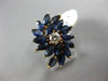 ESTATE 2.45CT ROUND DIAMOND & MARQUISE SAPPHIRE 14KT YELLOW GOLD 3D FLOWER RING