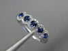 ESTATE .60CT DIAMOND & AAA SAPPHIRE 14KT WHITE GOLD 3D 5 STONE ANNIVERSARY RING