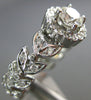 ESTATE 1.0CT DIAMOND 14K WHITE GOLD CLASSIC LEAF ETERNITY ENGAGEMENT RING #19530