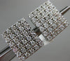 ESTATE 2.18CT DIAMOND 18K WHITE GOLD MULTI ROW RECTANGULAR PAVE CLIP ON EARRINGS