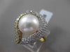 ESTATE 1.02CT DIAMOND 18KT TWO TONE GOLD AAA SOUTH SEA PEARL HEART SHAPE RING