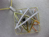 ESTATE LARGE .55CT DIAMOND 18KT TWO TONE GOLD 3D SQUARE STAR CRISS CROSS PENDANT