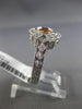 ESTATE WIDE .92CT DIAMOND & AAA YELLOW SAPPHIRE 14KT WHITE GOLD ENGAGEMENT RING