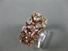 ESTATE WIDE 3.77CT PINK DIAMOND 18K ROSE GOLD MULTI ROW WEDDING ANNIVERSARY RING