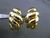 ESTATE LARGE 14KT YELLOW GOLD 3D DIAMOND CUT MULTI WAVE CLIP ON EARRINGS 13mm