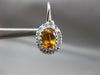 ESTATE 2.33CT DIAMOND & YELLOW SAPPHIRE 14KT WHITE GOLD OVAL LEVERBACK EARRINGS