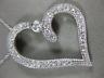 ANTIQUE 1.05CT DIAMOND 14KT WHITE GOLD 3D FILIGREE MILGRAIN HEART PENDANT #17756