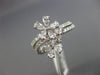 ESTATE WIDE 1.06CT DIAMOND 18K WHITE GOLD MULTI FLOWER WEDDING ANNIVERSARY RING