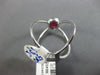 LARGE 1.12CT DIAMOND & AAA RUBY 14K WHITE GOLD 3D HALO CRISS CROSS INFINITY RING