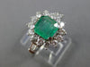 ESTATE 2.05CT DIAMOND & EMERALD 18KT WHITE GOLD 3D HALO CLASSIC ENGAGEMENT RING