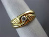 ESTATE .12CT DIAMOND 14K YELLOW GOLD SOLITAIRE MULTI WAVE MENS GYPSY RING #11663