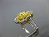 ESTATE LARGE 1.69CT WHITE & FANCY YELLOW DIAMOND 18K 2 TONE GOLD ENGAGEMENT RING