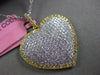 ESTATE LARGE 1.03CT FANCY YELLOW DIAMOND 18K 2 TONE GOLD PAVE HEART LOVE PENDANT