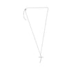 ESTATE .11CT DIAMOND 14KT WHITE GOLD 3D CLASSIC SLANTED PAVE CROSS PENDANT