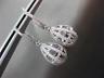 ESTATE LARGE .30CT DIAMOND 14KT WHITE GOLD 3D TEAR DROP BASKET HANGING EARRINGS
