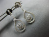 ESTATE .25CT DIAMOND 14KT WHITE GOLD 3D FLOWER TEAR DROP SWIRL HANGING EARRINGS