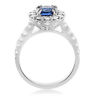 ESTATE 2.41CT DIAMOND & AAA SAPPHIRE 18K WHITE GOLD CLASSIC HALO ENGAGEMENT RING