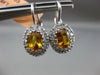 ESTATE 2.33CT DIAMOND & YELLOW SAPPHIRE 14KT WHITE GOLD OVAL LEVERBACK EARRINGS