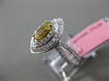 ESTATE 1.45CT WHITE & FANCY YELLOW DIAMOND 18KT GOLD MARQUISE DOUBLE HALO RING