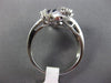 ESTATE 1.2CT DIAMOND & AAA SAPPHIRE 14K WHITE GOLD 3D SWIRL FLAME MULTI ROW RING