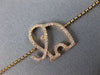 ESTATE .19CT PINK DIAMOND 18KT ROSE GOLD 3D CLASSIC HAPPY ELEPHANT FUN BRACELET