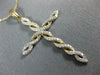 ESTATE .18CT DIAMOND 14KT WHITE GOLD 3D INFINITY CLASSIC CROSS FLOATING PENDANT