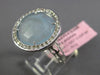 ESTATE LARGE 4.52CT DIAMOND & AAA BLUE QUARTZ 14KT WHITE GOLD OPEN FILIGREE RING
