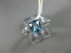 ESTATE 1.62CT DIAMOND & AAA BLUE TOPAZ 14KT WHITE GOLD 3D SQUARE FRIENDSHIP RING
