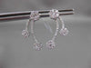 ESTATE LARGE 1.15CT DIAMOND 14KT WHITE GOLD FLOATING FLORAL SEMI MOON EARRINGS