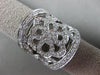 ESTATE EXTRA LARGE 3.50CT DIAMOND 18KT WHITE GOLD 3D OPEN FILIGREE FLOWER RING