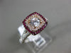 ESTATE 1.32CT DIAMOND & AAA RUBY 14KT WHITE & ROSE GOLD 3D HALO ENGAGEMENT RING