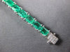 ESTATE 11.76CT DIAMOND & AAA EMERALD 18KT WHITE GOLD 3D SQUARE TENNIS BRACELET