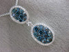 ESTATE LARGE 2.03CT WHITE & BLUE DIAMOND 14KT WHITE GOLD OVAL TEAR DROP PENDANT