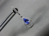 ESTATE .60CT DIAMOND & AAA TANZANITE 14KT WHITE GOLD TEAR DROP HANGING EARRINGS