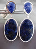 ESTATE LARGE 1.80CTW DIAMOND & FANCY BLUE SODALITE 14KT WHITE GOLD DROP EARRINGS