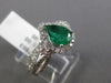 ESTATE 1.95CT DIAMOND EMERALD 14KT WHITE GOLD INFINITY HALO PEAR ENGAGEMENT RING