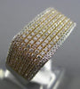ESTATE WIDE 1.92CT DIAMOND 14KT TWO TONE GOLD MULTI ROW MICRO PAVE COCKTAIL RING