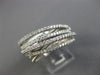 ESTATE WIDE .97CT DIAMOND 14KT WHITE GOLD 3D MULTI ROW CRISS CROSS FLEXIBLE RING