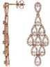 ESTATE EXTRA LARGE 1.95CT DIAMOND 14KT ROSE GOLD 3D TEAR DROP INFINITY EARRINGS